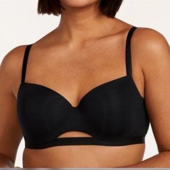 Third Love 24/7 Pima Cotton T-Shirt Bra 34D Set of 2 Lined Underwire Black White - Picture 4 of 11